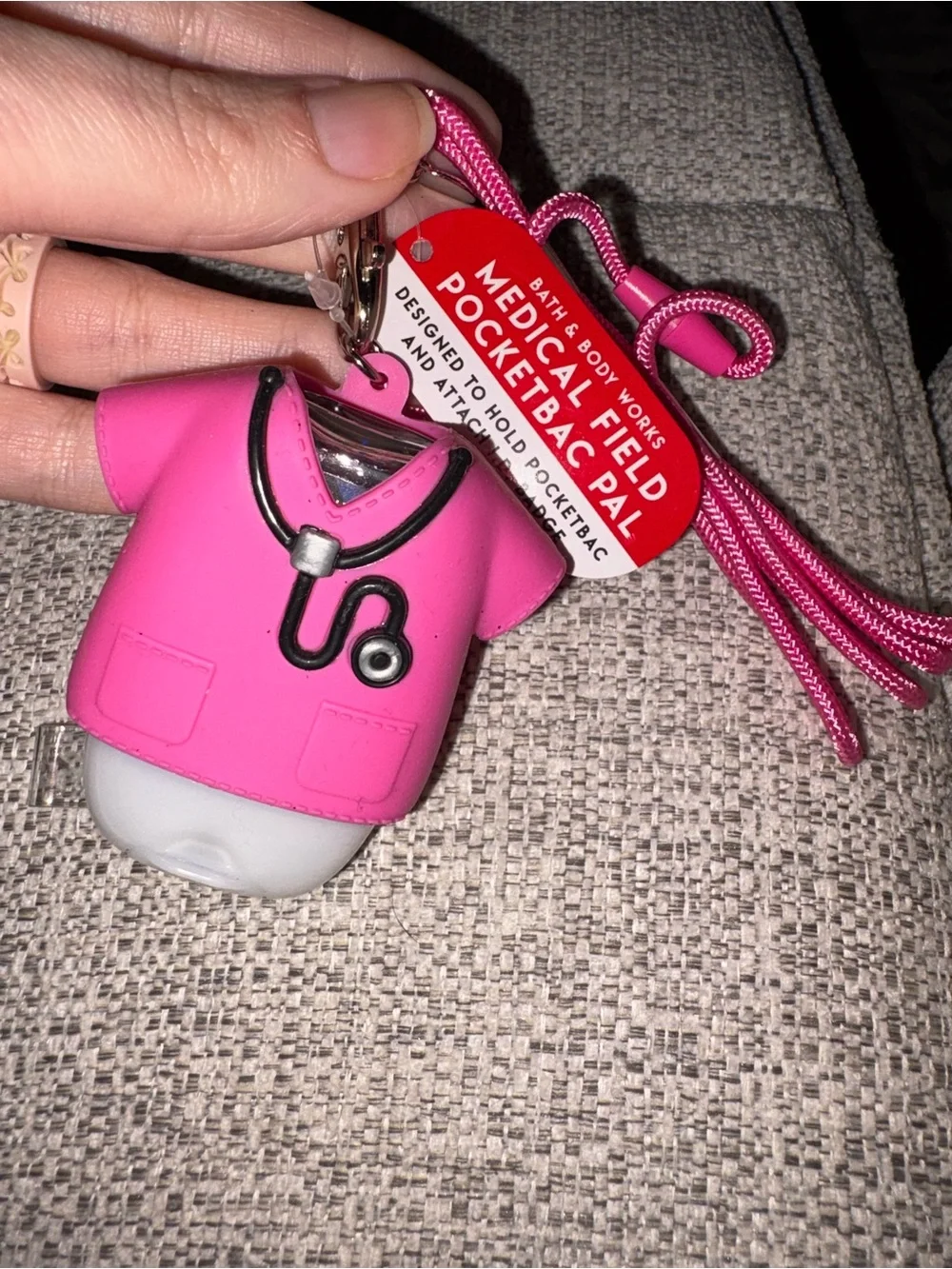Bath & Body Works Hot Pink Medical Scrub PocketBac Holder with Lanyard